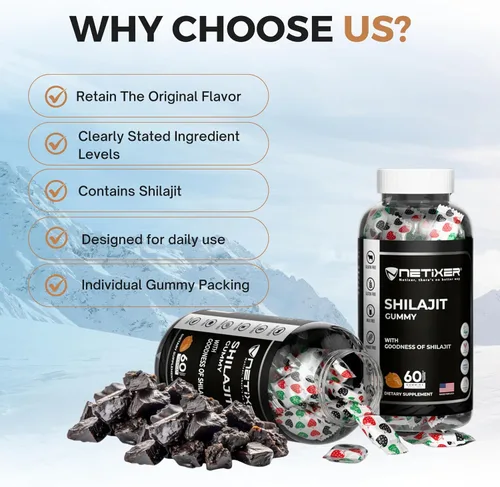 Vista 7 de Gomitas Shilajit – Sabor Tamarindo – 60 unidades – Apoya la energía, la resistencia y la vitalidad – Vegana, sin gelatina, sin gluten, sin OMG – 60