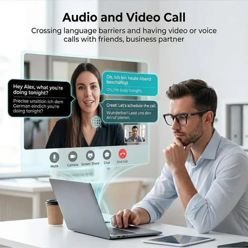 Vista 4 de Gafas de traducción inteligente AI con altavoces Negro