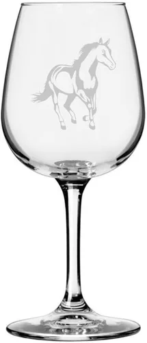 Vista 36 de Abaco Barb Body Horse - Copa de vino grabada multiusos (12.75 onzas) Unique Gifts for Horse Lovers, Personalized Wine Glasses, All-Purpose