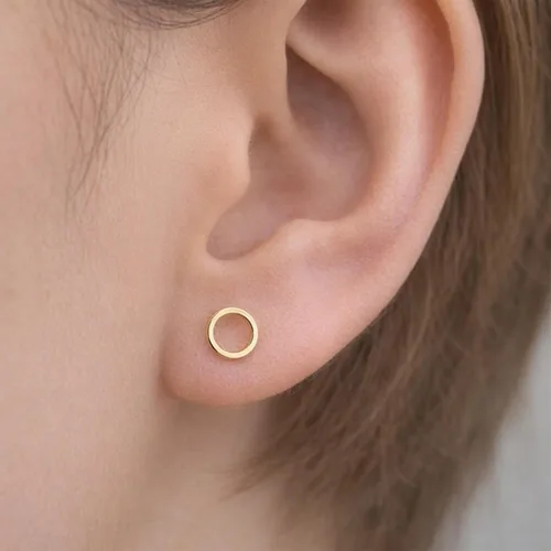 Vista 2 de Aretes pequeños para mujeres, aretes de botón simples con círculo pequeño, triángulo, barra cuadrada, aretes geométricos, aretes mini de cartílago