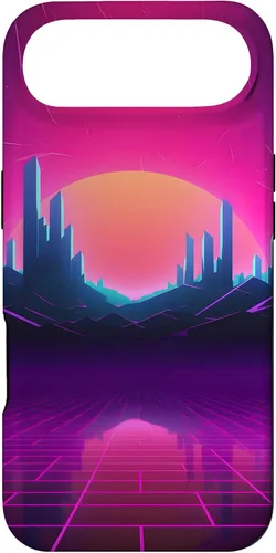 Vista 27 de Synthwave City Retrowave 80s Vaporwave Case for iPhone 17