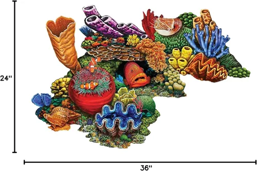 Vista 3 de Coral Reef C - Mosaico de porcelana para piscina (36 x 24 pulgadas)