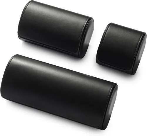 Vista 7 de Funda de viaje para reloj de 2 ranuras, rollo de piel sintética con almohadas extraíbles