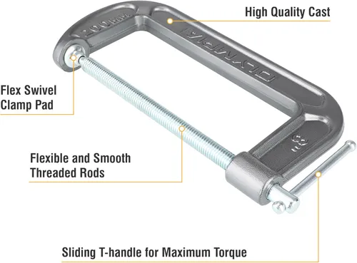 Vista 17 de Olympia Tools Abrazadera en C, 38-110, (1 X 1) Pulgadas