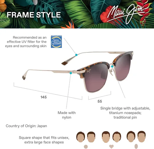Vista 6 de Maui Jim Gafas de sol cuadradas Kalaunu Af