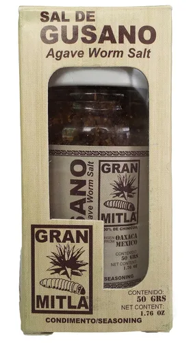 Vista 3 de Gran Mitla Sal de Gusano - Tarro de 50 gramos (1.76 oz) AUTÉNTICA RECETA OAXACANA: Elaborada con una receta familiar tradicional de tres
