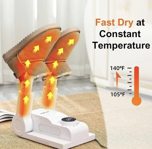 Vista 8 de Secador de botas eléctrico portátil, Secador de zapatos con soplador de calor, Secador de guantes y calentador de botas, Máquina de secado rápido