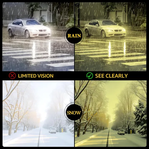 Vista 5 de TJUTR Gafas de conducción de visión nocturna para mujeres y hombres, lentes envolventes que se ajustan sobre lentes amarillas polarizadas