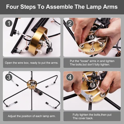 Vista 7 de Lámpara de araña negra, moderna lámpara de comedor de granja de 6 luces con cadena, accesorios de iluminación colgantes de metal, luces de comedor