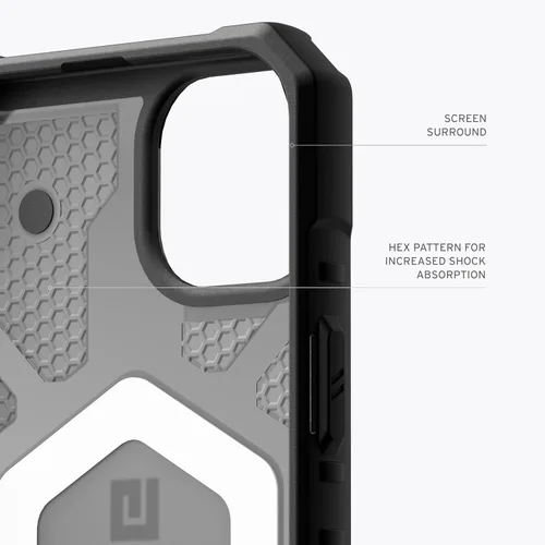 Vista 5 de URBAN ARMOR GEAR UAG - Funda compatible con iPhone 15 Plus de 6.7 pulgadas, Pathfinder transparente ceniza/negro, imán integrado compatible