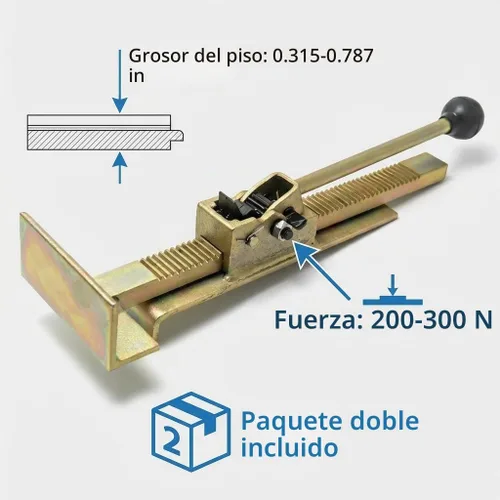 Vista 3 de QWORK Flooring Jack - Herramienta de alineación de trinquete para instalación de madera dura, apriete de bordes y enderezamiento de tablas