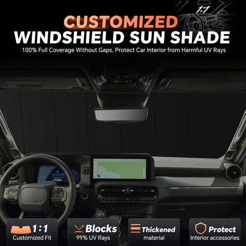 Vista 3 de Parasol para parabrisas para Honda CR-V 2017-2022, diseño plegable de acordeón de ajuste personalizado, accesorios de automóvil, protector de visera