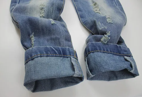 Vista 3 de ABALACOCO Overol de mezclilla para niñas y niños, con correa ajustable, rasgado, lindo, overol, pantalones, 6-13T