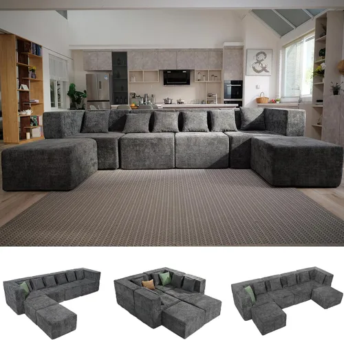 Vista 45 de MONVANE Sofá cama convertible de 55.5 pulgadas, sofá cama 2 en 1 sin hueso con bolsillo de almacenamiento, cómodo sofá de asiento profundo