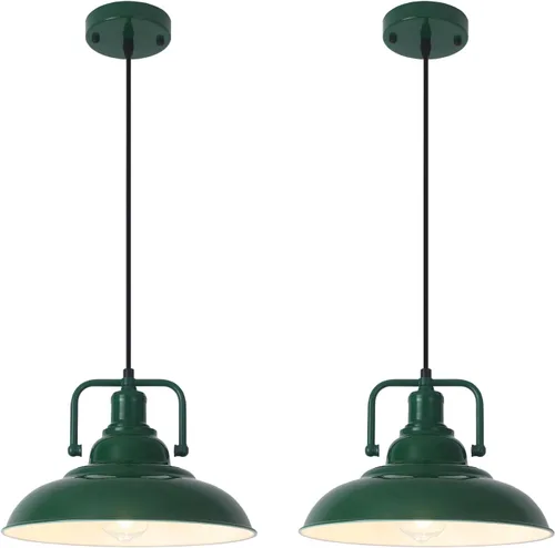Vista 12 de Paquete de 1 lámpara colgante negra de 12.5 pulgadas, lámpara colgante de granja, iluminación colgante industrial, luces colgantes de cocina, luces