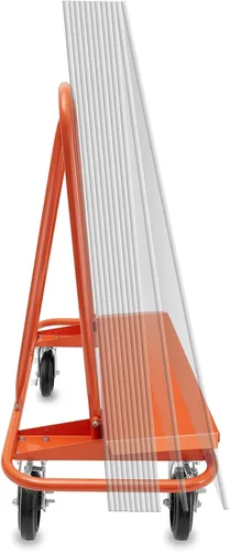 Vista 6 de GypTool Carretilla resistente para láminas de yeso y carrito de panel con 4 ruedas giratorias - Naranja