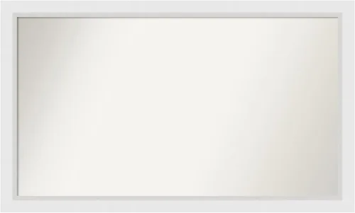 Vista 236 de Amanti Art Espejo de baño blanco para sobre el fregadero, 24 x 26 pulgadas, espejo rectangular blanco y blanco, marco de madera contemporáneo