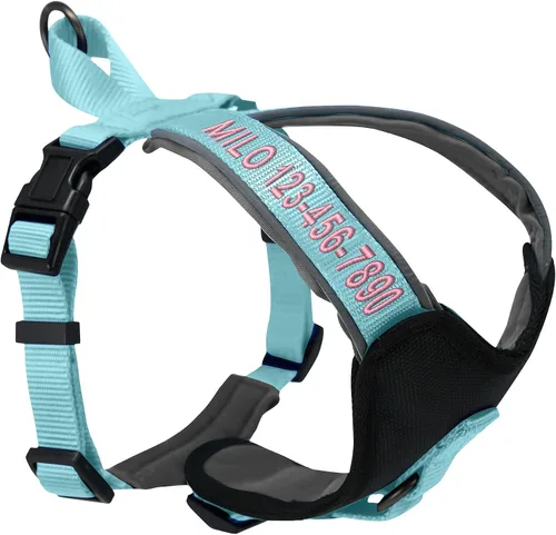 Vista 20 de Arnés para perro Pawtitas para entrenamiento de suave, ajustable, reflectante, acolchado para cachorros, Azul