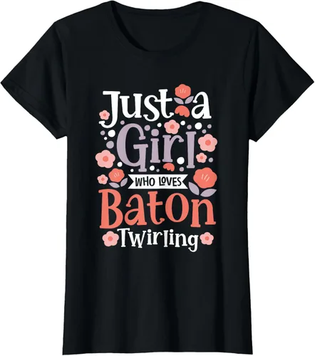 Vista 46 de A Girl Who Loves Baton Twirling - Camiseta de giro Majorette Twirler, Negro