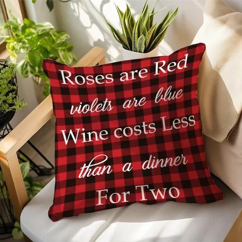 Vista 9 de Fundas de almohada de San Valentín con diseño de cuadros de búfalo de 16 x 16 pulgadas, fundas de almohada para el día de San Valentín, fundas