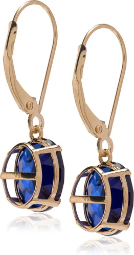 Vista 2 de Tienda Collection 14k Gold 8 x 10mm Oval Gemstone Dangle Earrings for Women with Leverbacks