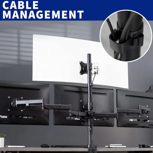 Vista 5 de VIVO Soporte articulado ajustable para monitor cuádruple, soporte articulado para 4 pantallas LCD de hasta 24 pulgadas STAND-V004Y