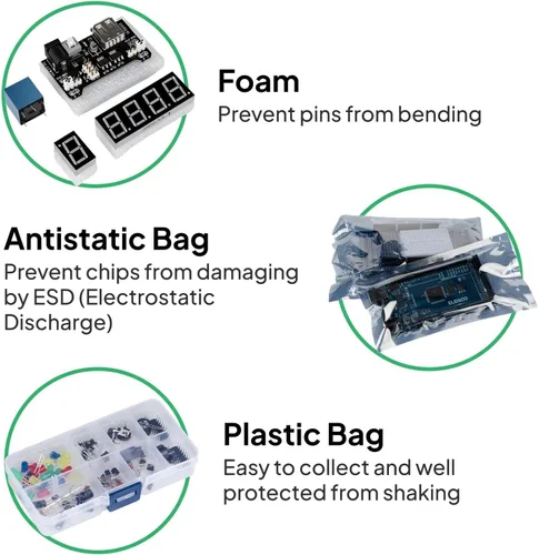 Vista 4 de ELEGOO Mega R3 Project The Most Complete Ultimate Starter Kit with Tutorial Compatible with Arduino IDE (Pack of 12)