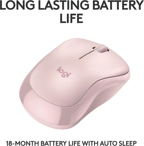 Vista 4 de Logitech Ratón inalámbrico Bluetooth silencioso compacto M240 - Rosa