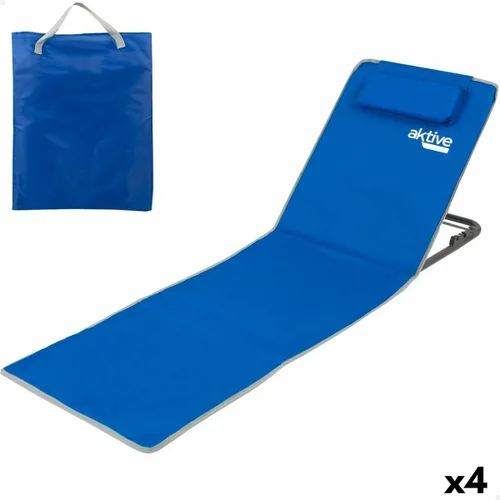 Vista 2 de Esterilla Aktive Reclinable 147 x 55 x 48 cm PVC 600D Azul Acero Esponja (4 Unidades)