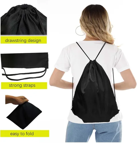 Vista 3 de CAIHONG 100 Pack Drawstring Backpack Bulk 20 Colors Draw String Gym Bags Cinch Sack Nylon String Sport Backpack Plain Bags Drawstring Bags