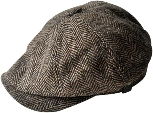 Vista 4 de Mens sombrero gorra de paño de 'Shelby' estilo vintage sarga Cabbie sombrero newsboy