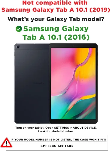 Vista 2 de Cooper Dynamo - Funda protectora resistente para Samsung Tab A 10.1 (2016) T580 T585 solo Funda a prueba de niños con soporte, asa, protector