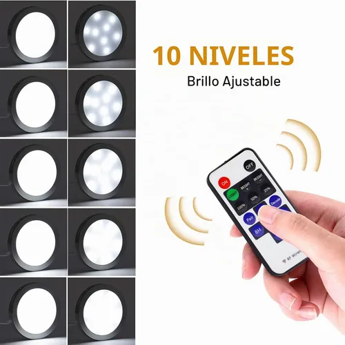 Vista 5 de AIBOO Iluminación LED enlazable para debajo del gabinete, luces de disco regulables de 12 V con control remoto inalámbrico de RF, cableado y enchufe