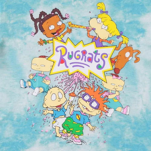 Vista 3 de Nickelodeon Camisa de moda de los años 90 de Rugrats Angelica y Reptar Allover Crop Top Skimmer Tee