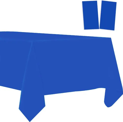 Vista 4 de Paquete de 2 manteles de plástico desechables, manteles de plástico para barbacoa, picnic, cumpleaños, bodas, fiestas, impermeables y a prueba