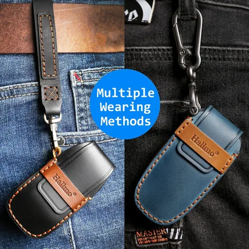 Vista 2 de OLLEN Funda para llavero de cuero genuino, compatible con BMW 2023~arriba Nueva Serie 5/7 740i 760i X1 X2 X3 X5 X6 X7 XM IX IX3 I5 I7, etc.