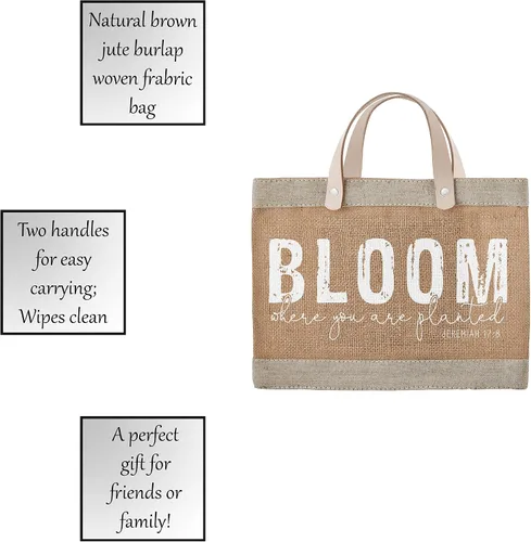 Vista 3 de Creative Brands Faithworks - Bolsa de mano inspiradora para el mercado de yute