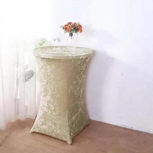 Vista 4 de Efavormart - Funda para mesa de cóctel, color beige