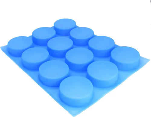Vista 2 de X-Haibei Círculo redondo grande redondo básico jabón loción barra silicona molde diámetro 3 pulgadas 3 oz por célula