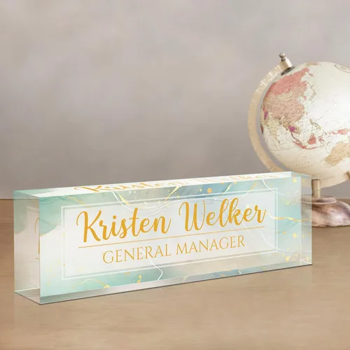 Vista 14 de Gowelly Placa de nombre personalizada para escritorio de oficina, placas de nombre personalizadas para escritorio, regalos personalizados