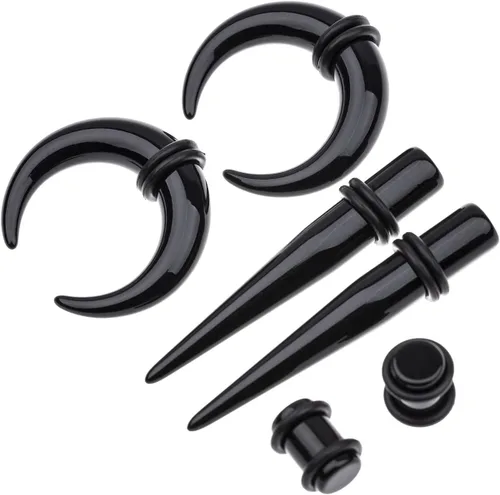 Vista 3 de Memsion Kit de estiramiento de orejas, 54 piezas, 14 calibres 00, kit de piercings