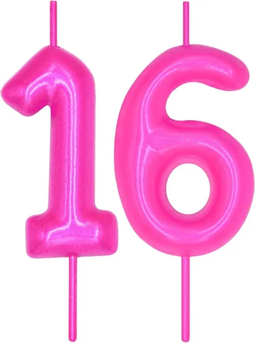 Vista 273 de DERVENTA Vela con números de 2.36 pulgadas, decoración perfecta para cumpleaños, brunch, postre, pastel, 1 pieza (número 0 rosa)