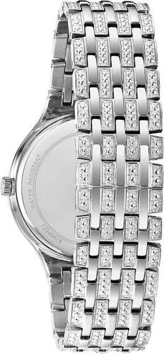 Vista 4 de Bulova Crystal Pave 3-Hand Quartz Slim Case Watch