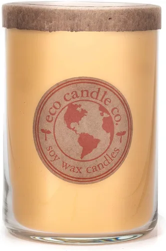 Vista 79 de ECO CANDLE CO. Vela reciclada, té negro y miel, 6 oz. - Aromas de té picante, nuez moscada, miel y naranja - 100% cera de soja, sin plomo, etiqueta
