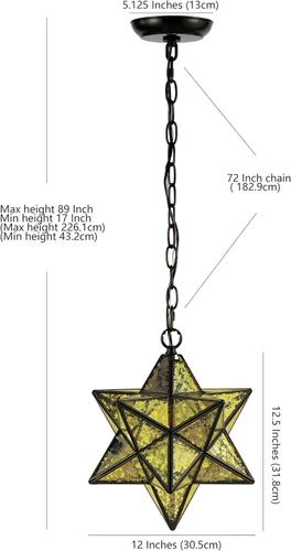Vista 4 de JONATHAN Y JYL9072D Stella - Colgante LED de metal con estrella morava de 12 pulgadas, para dormitorio, sala de estar, cocina, oficina, bronce