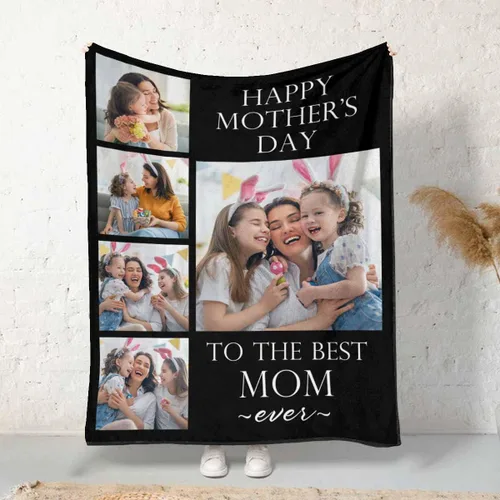 Vista 31 de MyPupSocks Manta personalizada para mamá, regalos personalizados para mamá, manta de cama con fotos, regalos de cumpleaños para mujeres, mamá