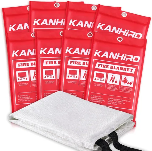Vista 9 de kanhiro - Capa ignífuga de emergencia con capucha – kanhiro 1076°F Poncho de escape de incendios resistente al calor, capa extra grande