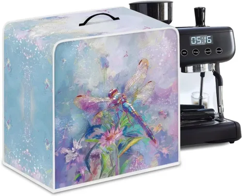 Vista 75 de DISNIMO Cubierta antipolvo para cafetera de mariposa azul, fundas para máquina de hacer café de cocina con mango superior, cubierta