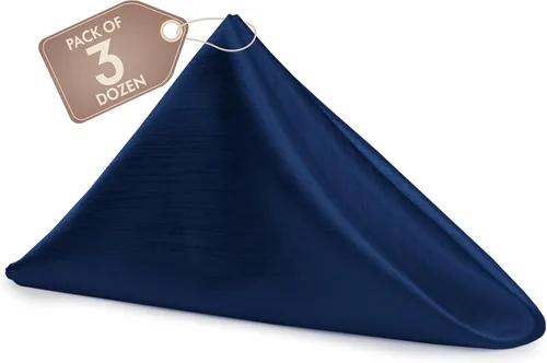 Vista 215 de Ultimate Textile -1 docena - Reversible Shantung Satin - Majestic - Servilletas de tela Majestic de 17 x 17 pulgadas color azul pizarra