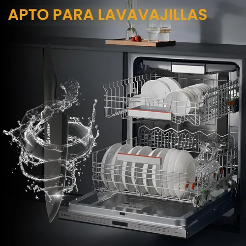 Vista 5 de Juego de cuchillos de cocina de acero alemán negro de 17 piezas Negro/Negro